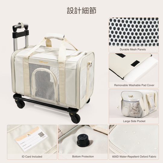 可拆式滾輪寵物旅行袋－天空藍